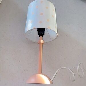 Polka Dot Table Lamp with Pink Base